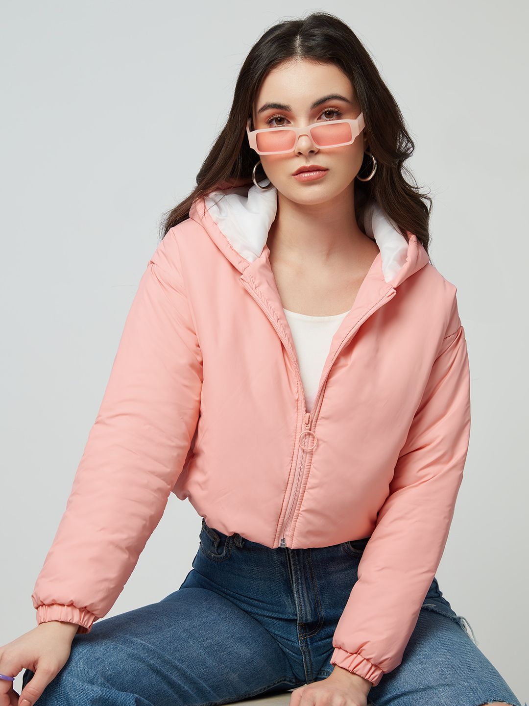 Buy Official Solids Apricot Pink Women Jackets Online