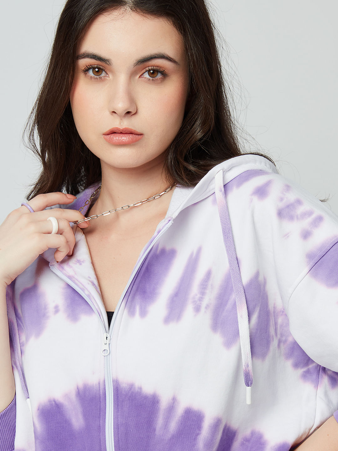 Buy Official Tie Dye Purple Splash Women Hoodies Online 