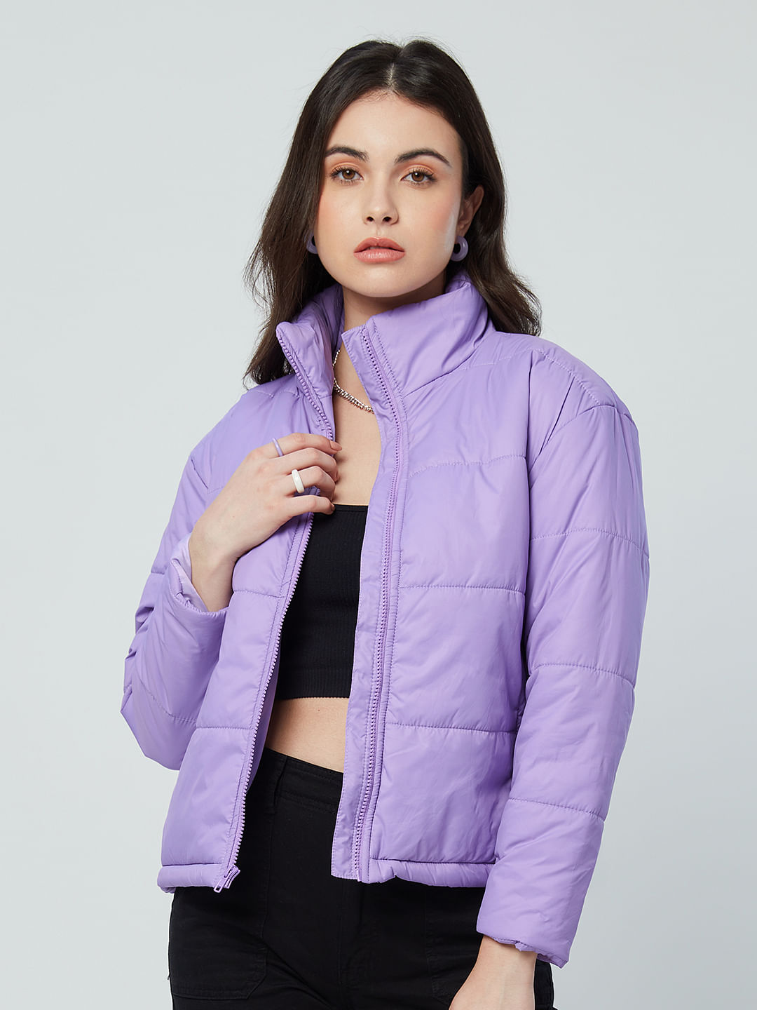 Buy Official Solids Purple Women Jackets Online