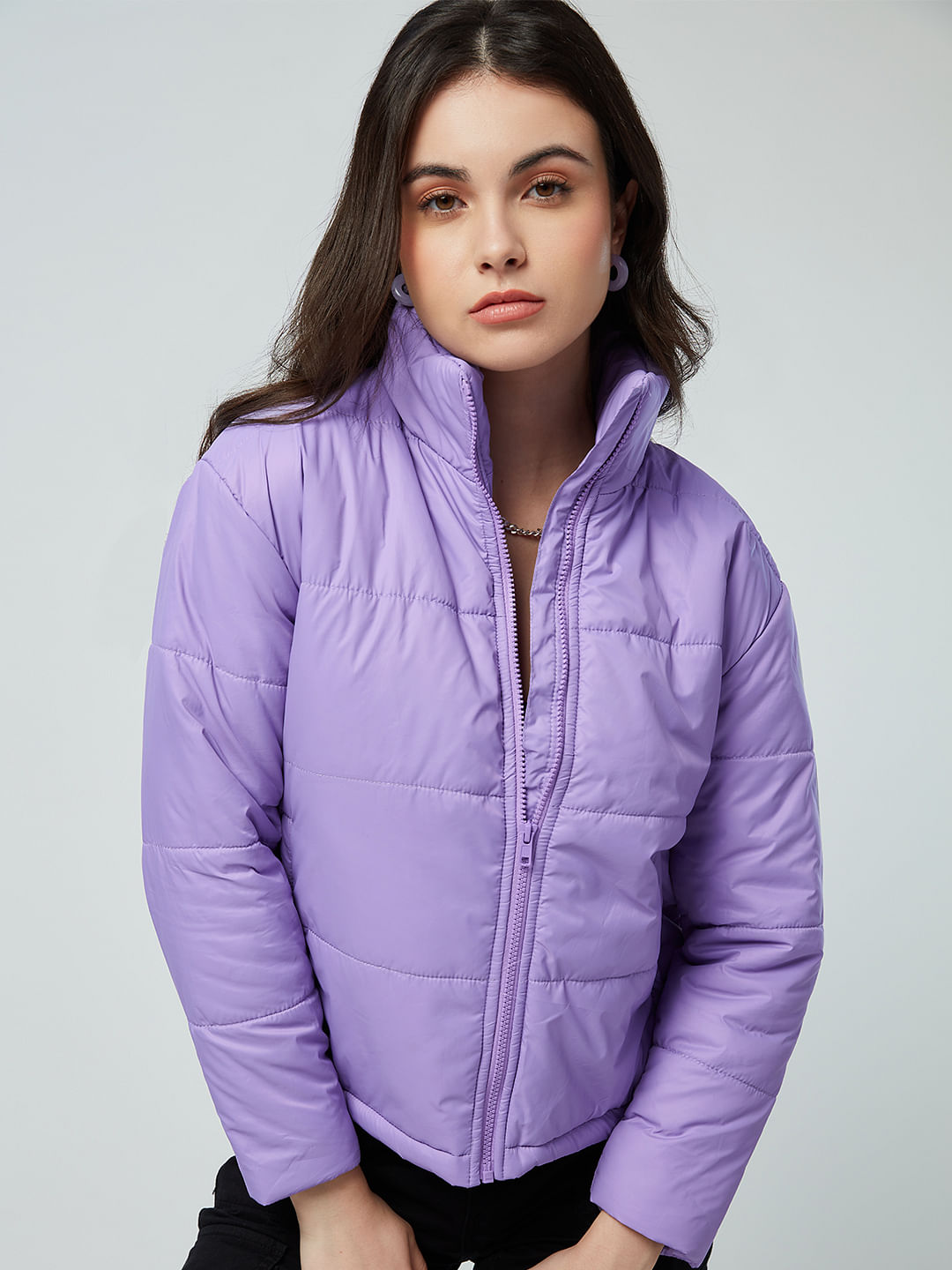 Buy Official Solids Purple Women Jackets Online