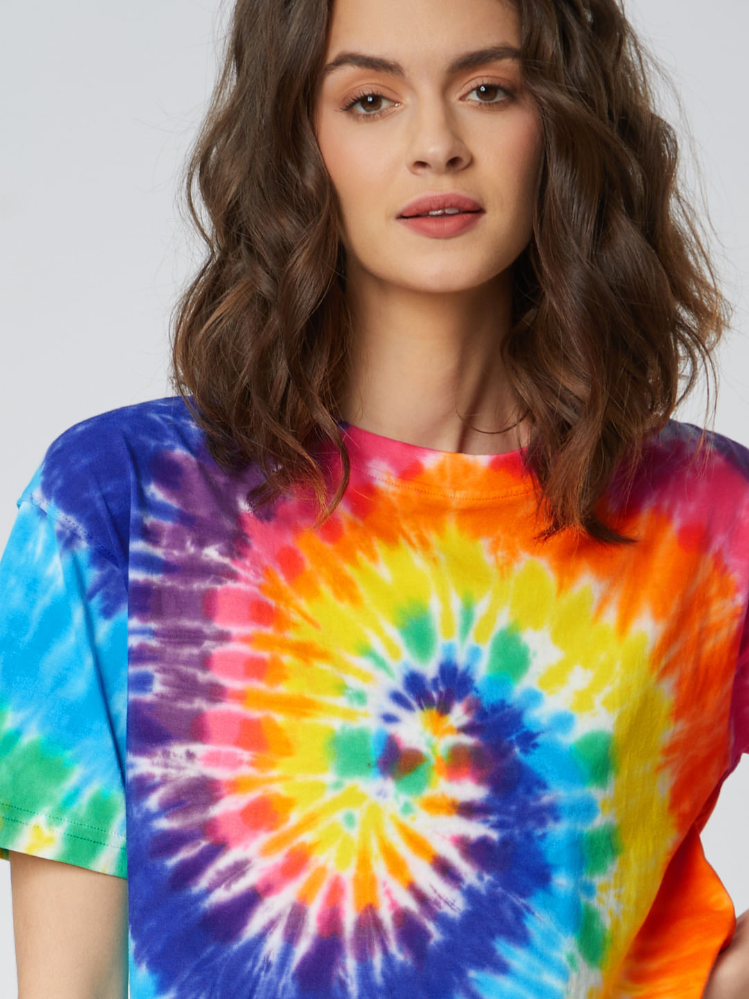Buy Tie Dye Rainbow Women Oversized Crop Tops Online At The Souled Store