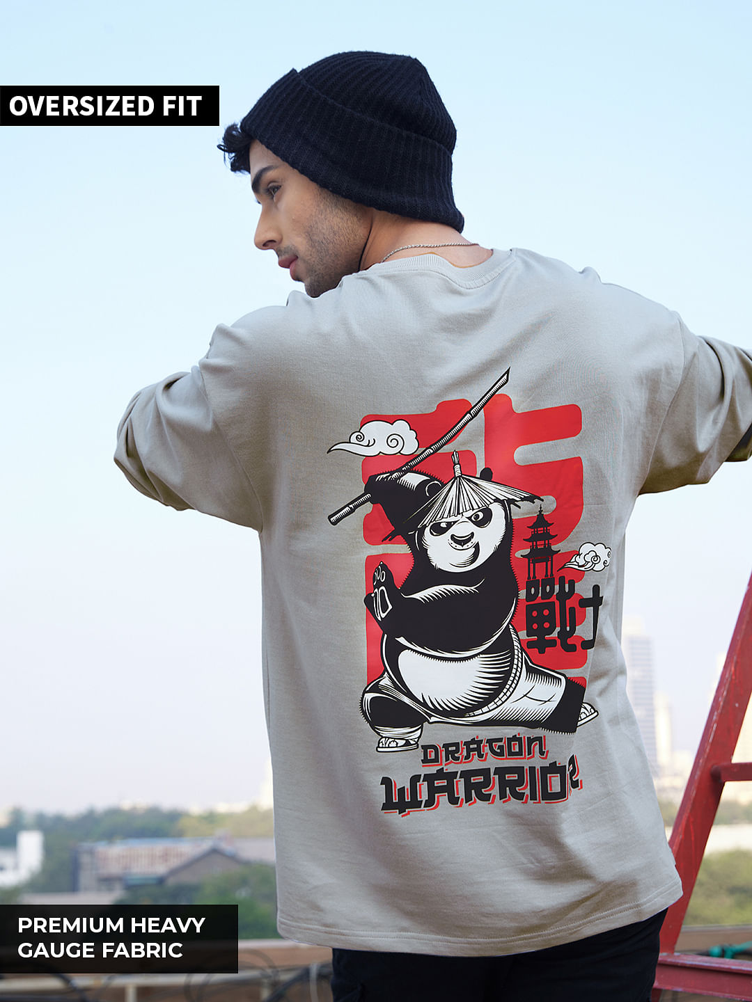 Buy Kung Fu Panda Dragon Warrior Oversized Full Sleeve T Shirts Online 
