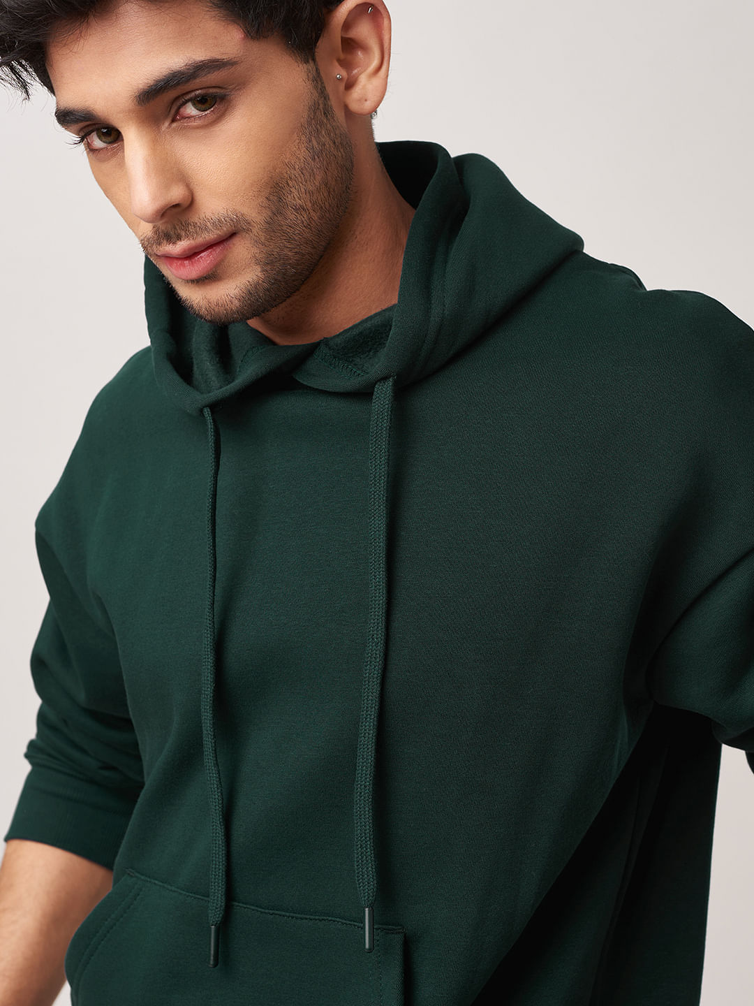 Buy Solids: Emerald Green Men Oversized Hoodies Online