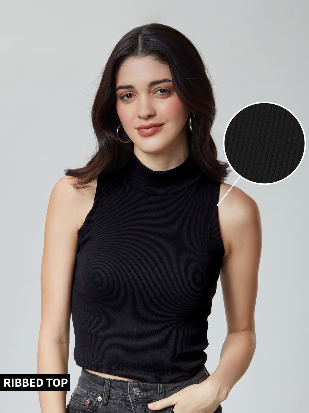 Buy Solids: Black Women's Cropped Tops online at The Souled Store
