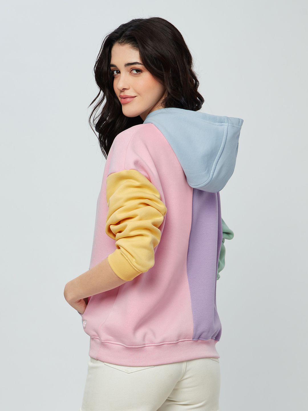 Buy Official Ice Cream Colour Block Women Oversized Hoodies