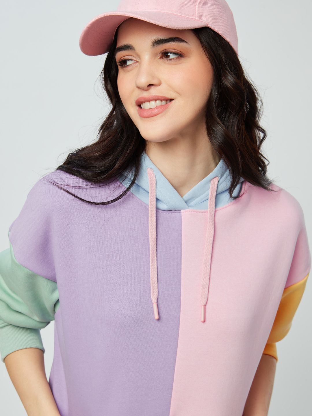 Buy Official Ice Cream Colour Block Women Oversized Hoodies