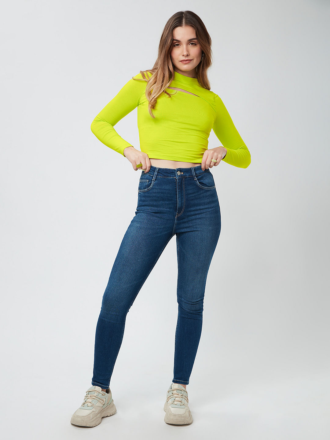 buy-solids-lime-green-women-s-cut-out-crop-top-online-at-the-souled-store