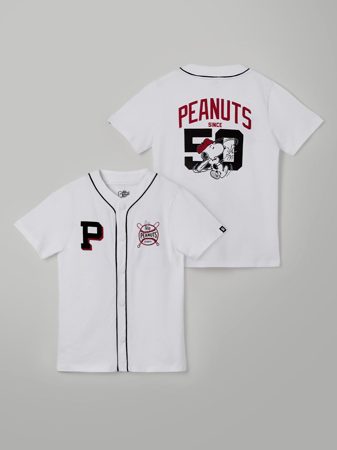 Buy Peanuts Baseball Knit Shirt Red Online