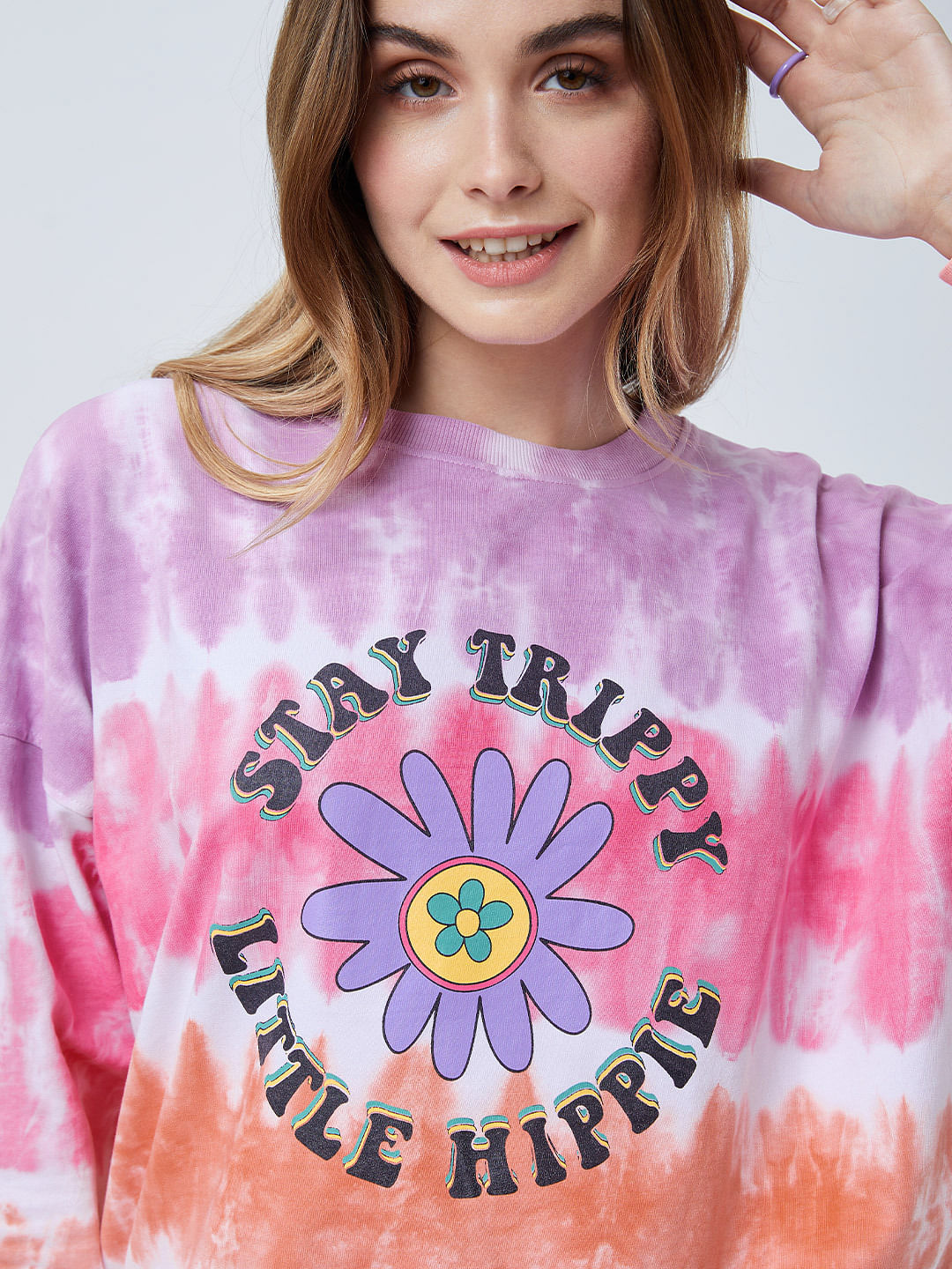 Buy Official Tie Dye: Stay Trippy Little Hippie Women Oversized ...