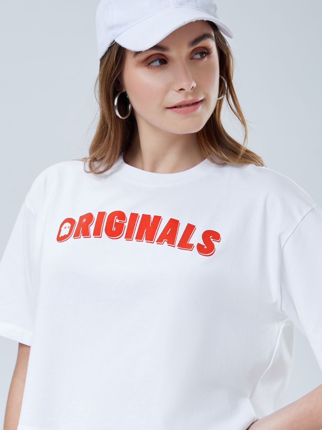 Buy Official TSS Originals White (Oversized) Women Oversized Cropped T
