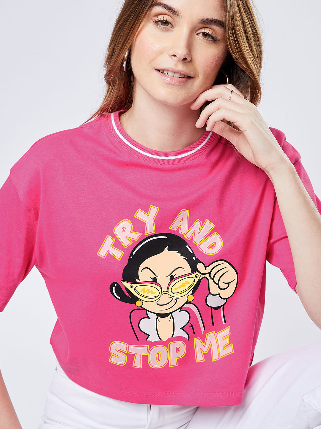 Buy Popeye: Try And Stop Me Women's Oversized Crop Tops online at The ...