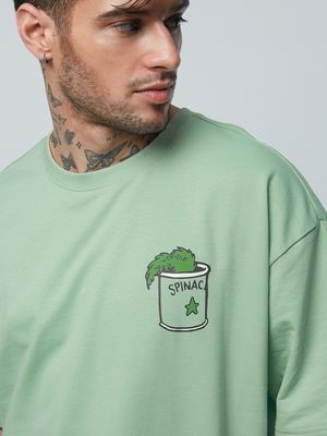 Buy Popeye: Spinach Power Oversized T-Shirts Online