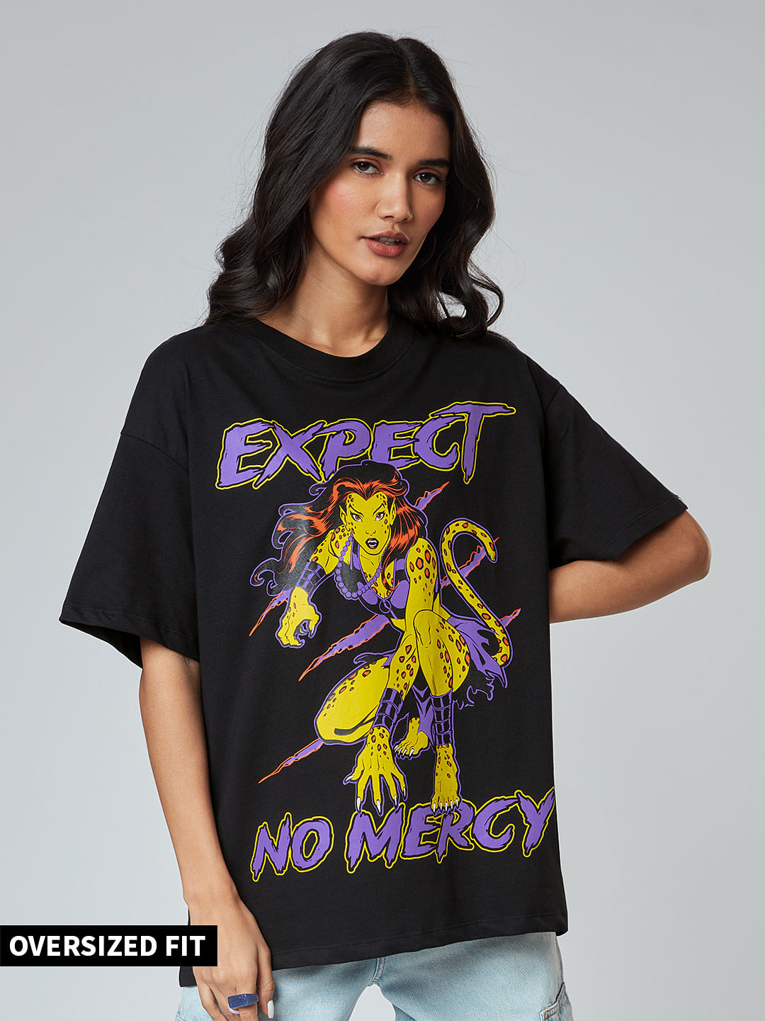 Buy Wonder Woman Expect No Mercy Women S Oversized T Shirt Online At