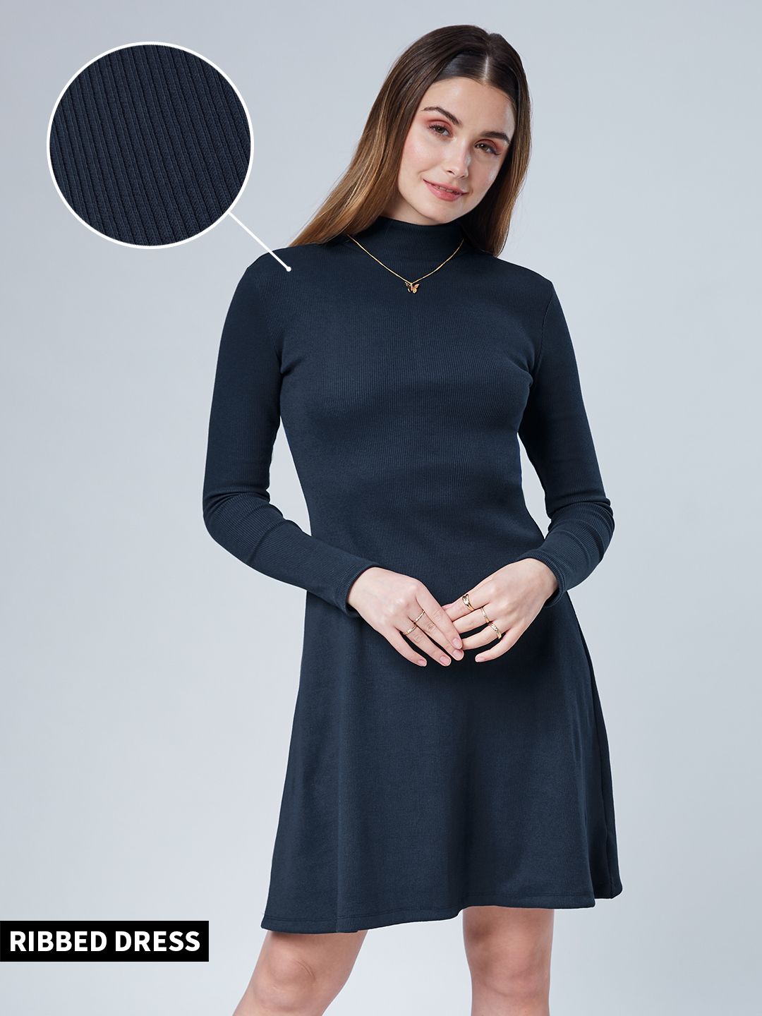 Buy Solids Navy Womens Skater Dress Online