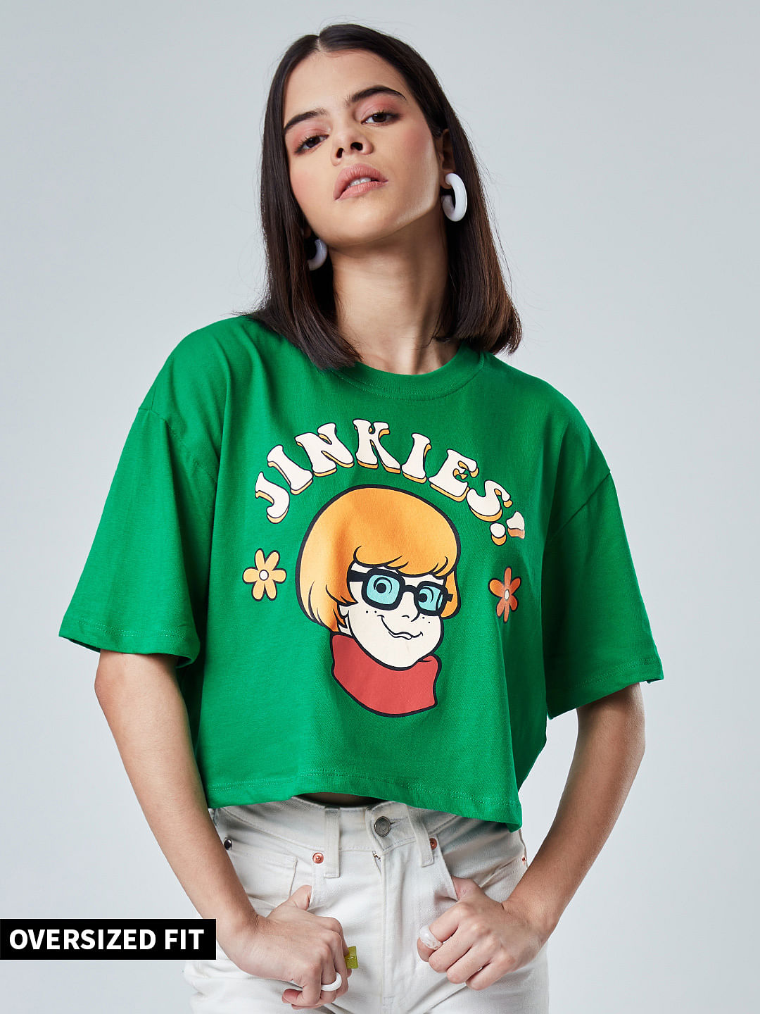 Buy Scooby Doo: Jinkies Women Oversized Cropped T-Shirts