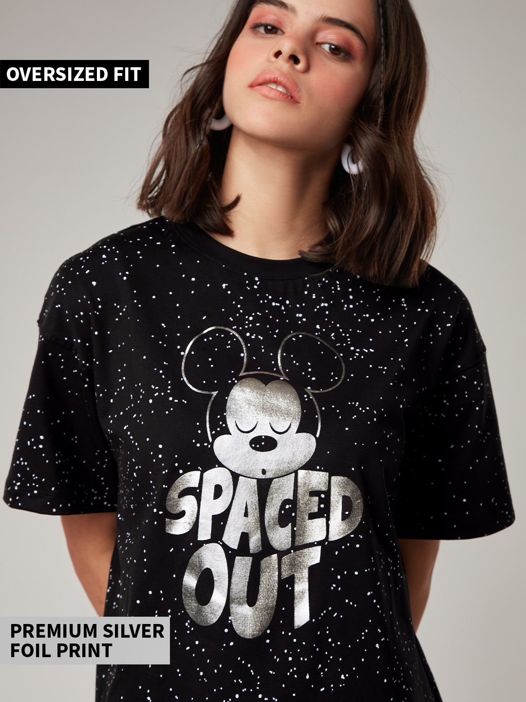 Buy Official Disney Spaced Out ft. Mickey Mouse Women Oversized TShirt online at The Souled Store