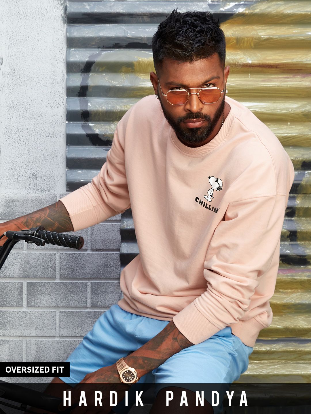 Buy Official Peanuts: Chilling Men Oversized Sweatshirts Online.