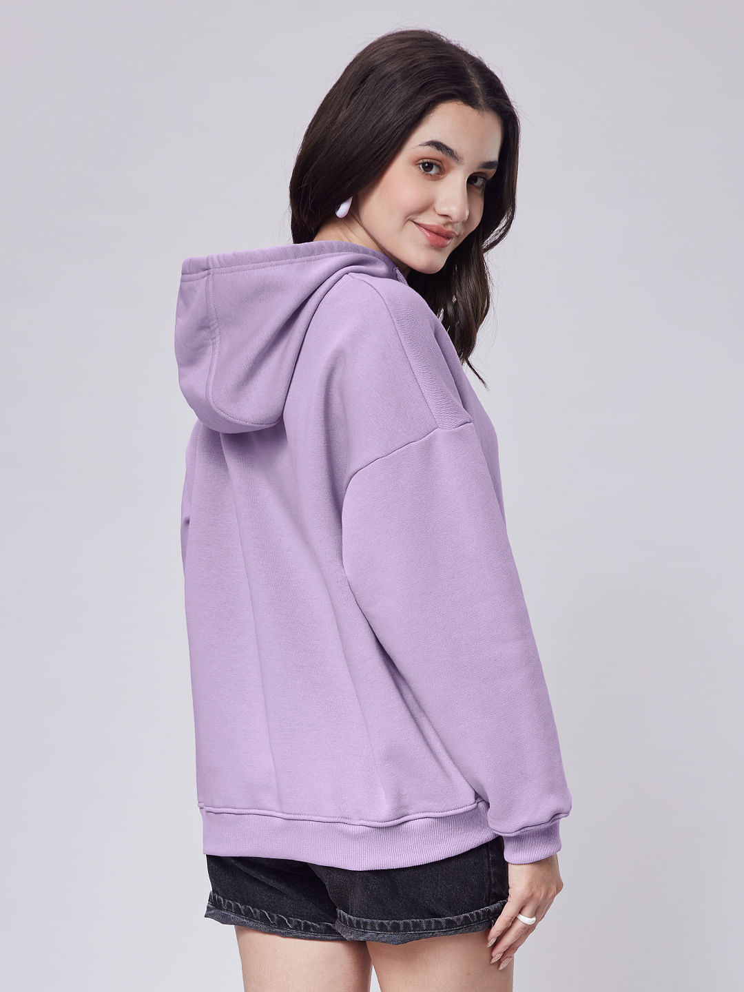 Buy Solids: Lavender Women Oversized Hoodie Online