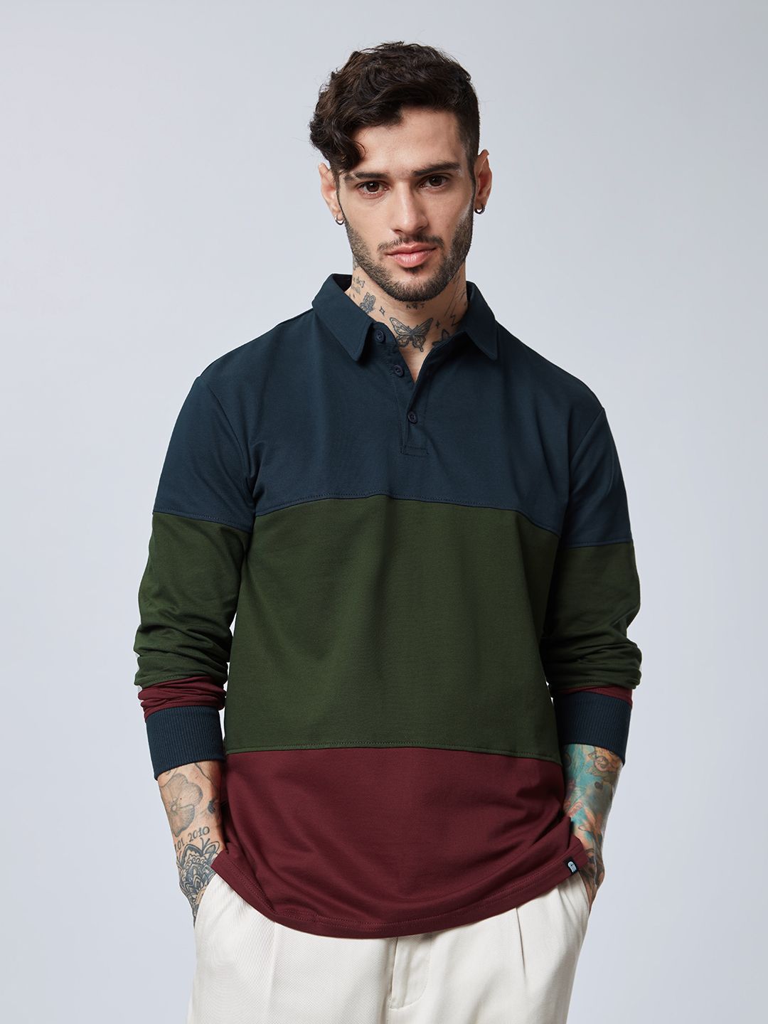 Buy Dark Forest: Men's Colorblock Rugby Polo Online