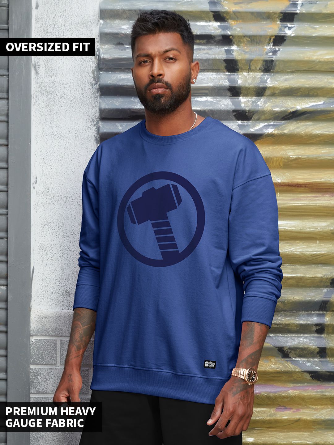 Buy Official Thor Hammer Power Men Oversized Sweatshirts Online.