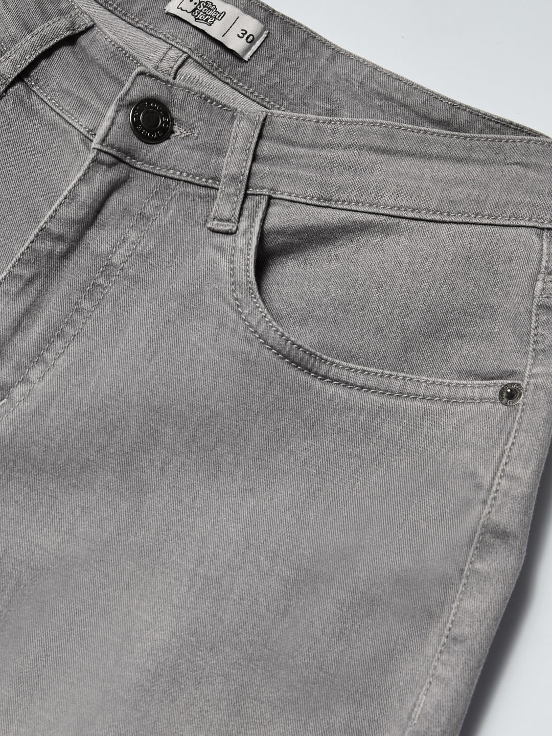 Buy Solids: Light Grey (Slim Fit) Men Jeans Online