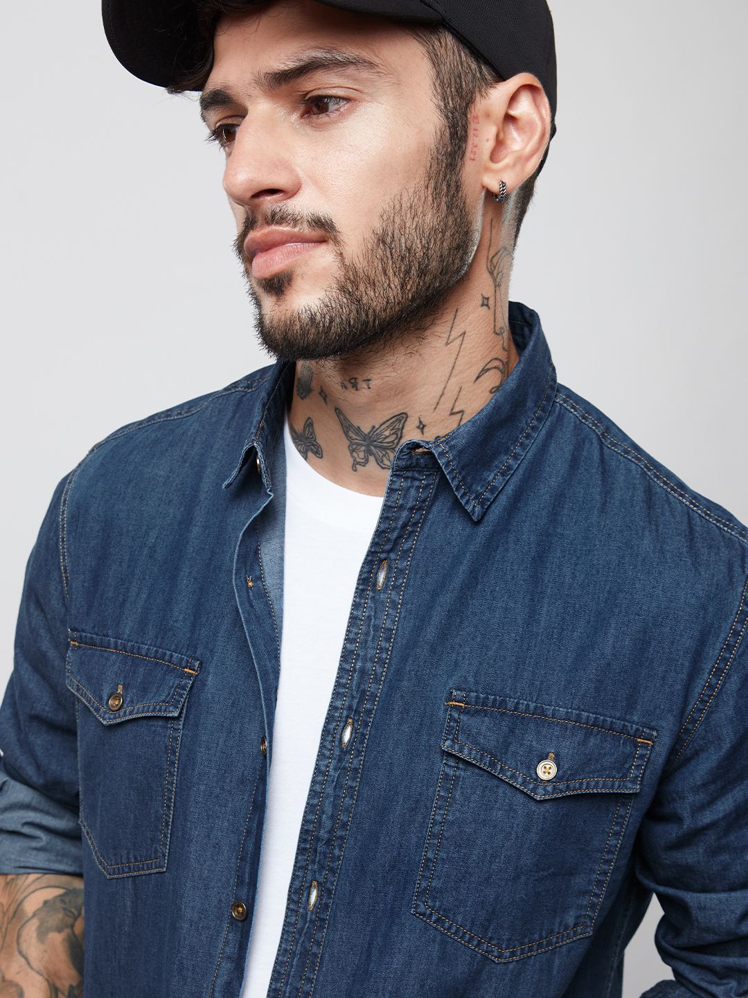 Buy Classic Denim Shirt Dark Blue Online at The Souled