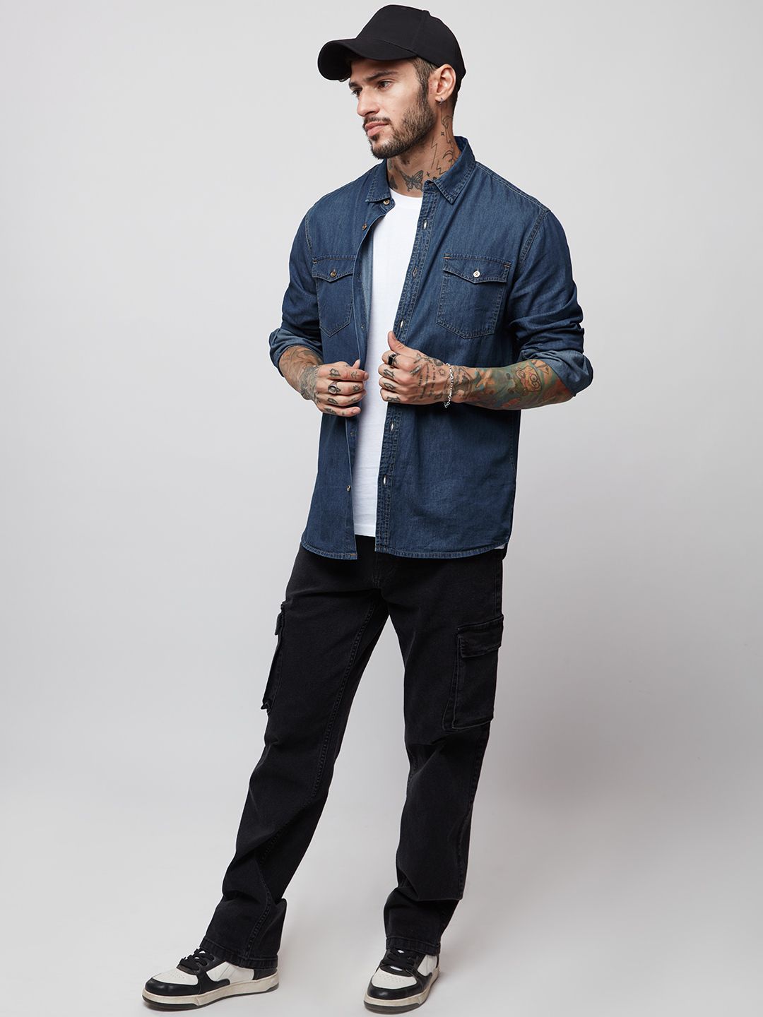 Buy Classic Denim Shirt Dark Blue Online at The Souled
