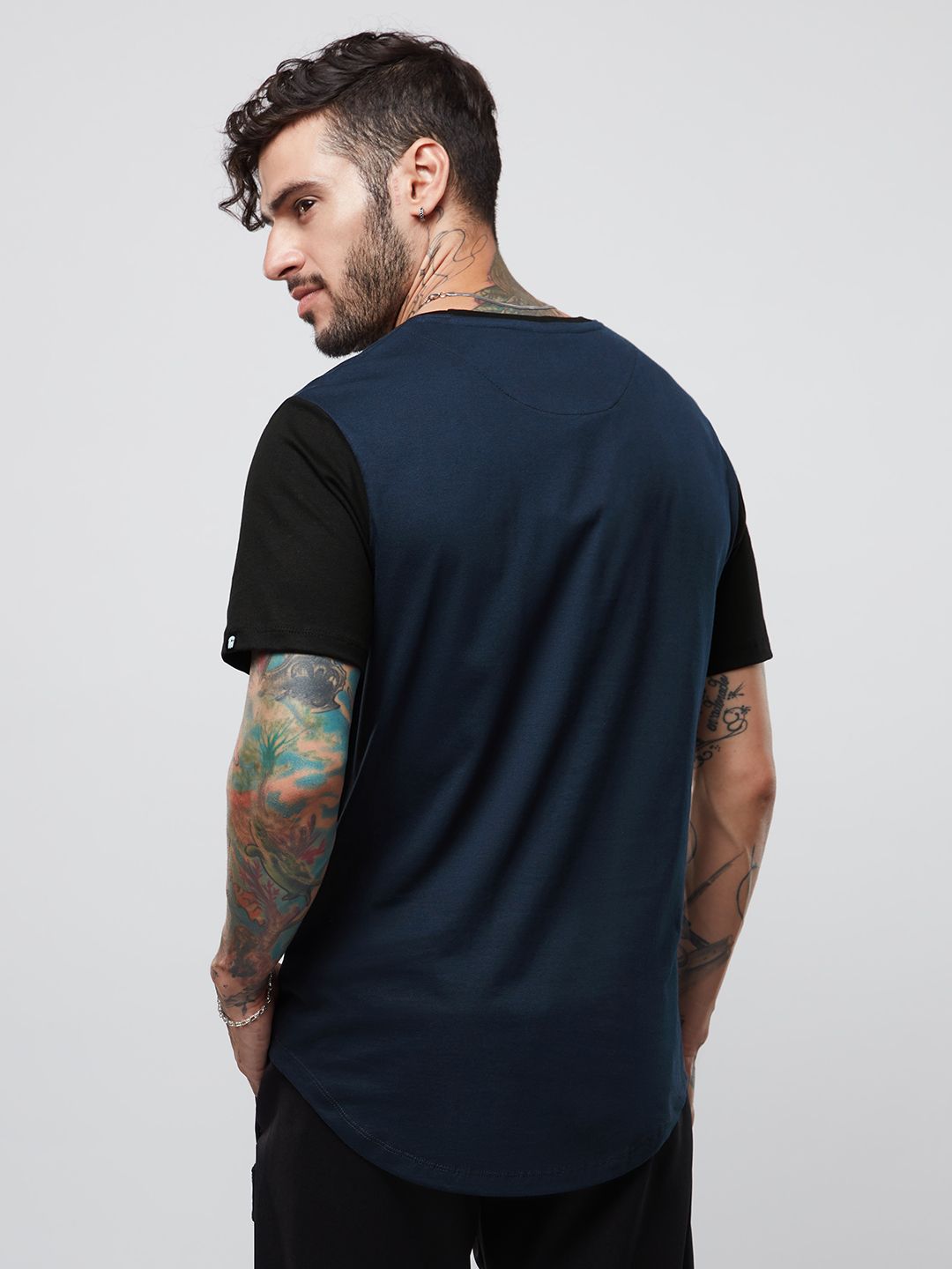 Buy Solids Navy & Black Drop Cut Online.