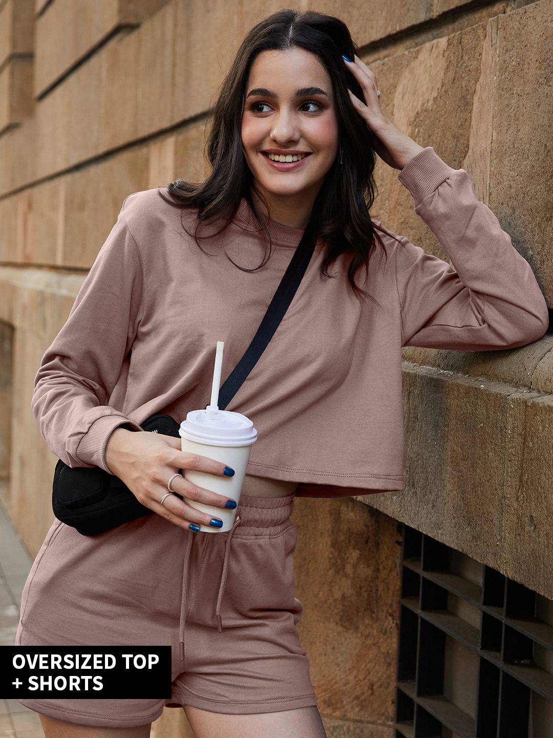 Buy Solids Full Sleeve Brown Sugar Women Set Women Co-ord Set Online