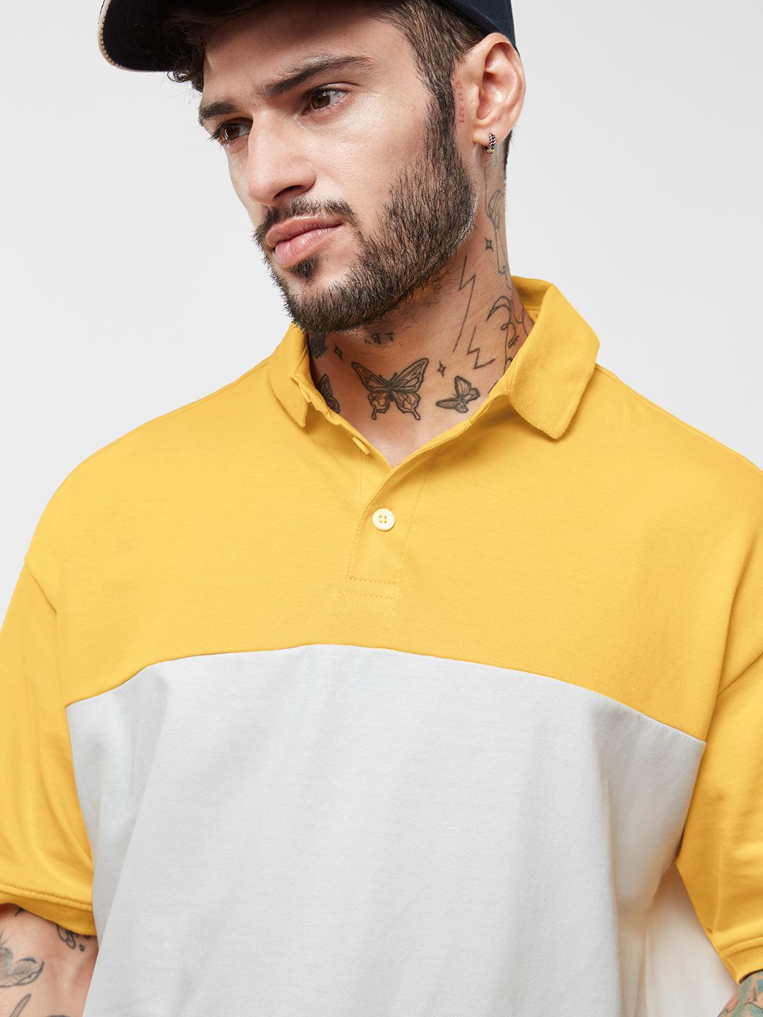 Buy Solids Yellow White & Navy Oversized Polos Online