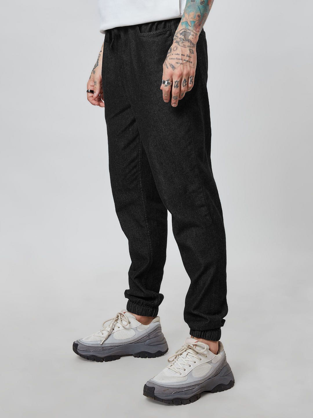 Buy Solids Caron Black Harem Pants Online