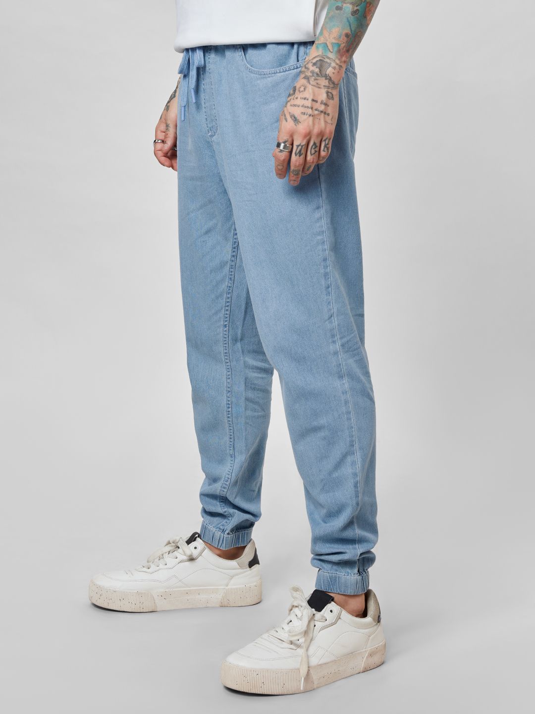 Solids: Azure Blue Denim Joggers
