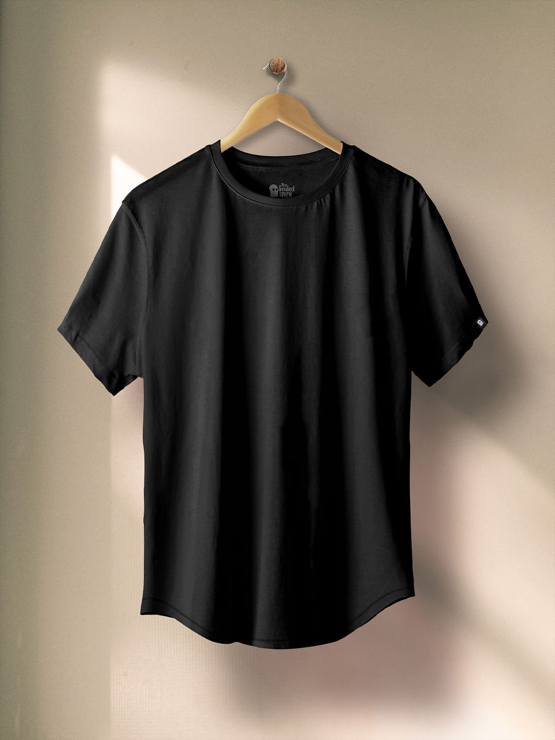 Buy Supima Cotton Black Drop Cut T-shirts Online.