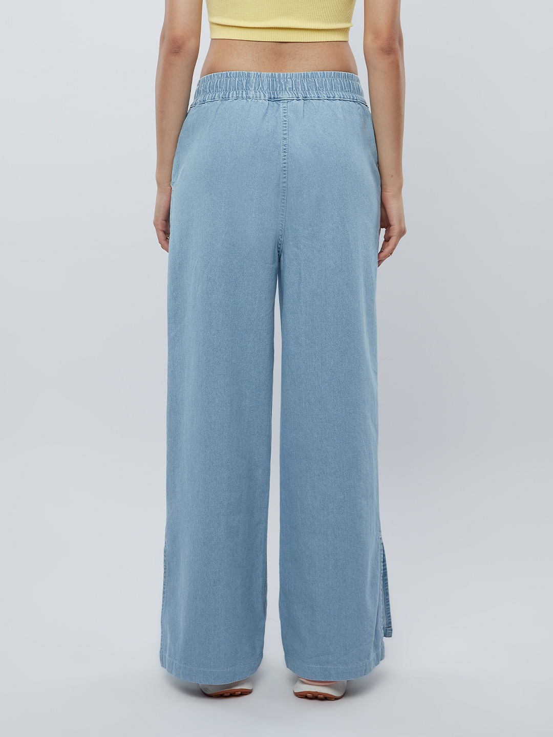 Buy Solids: Azure Blue Women's Flared Pants Online