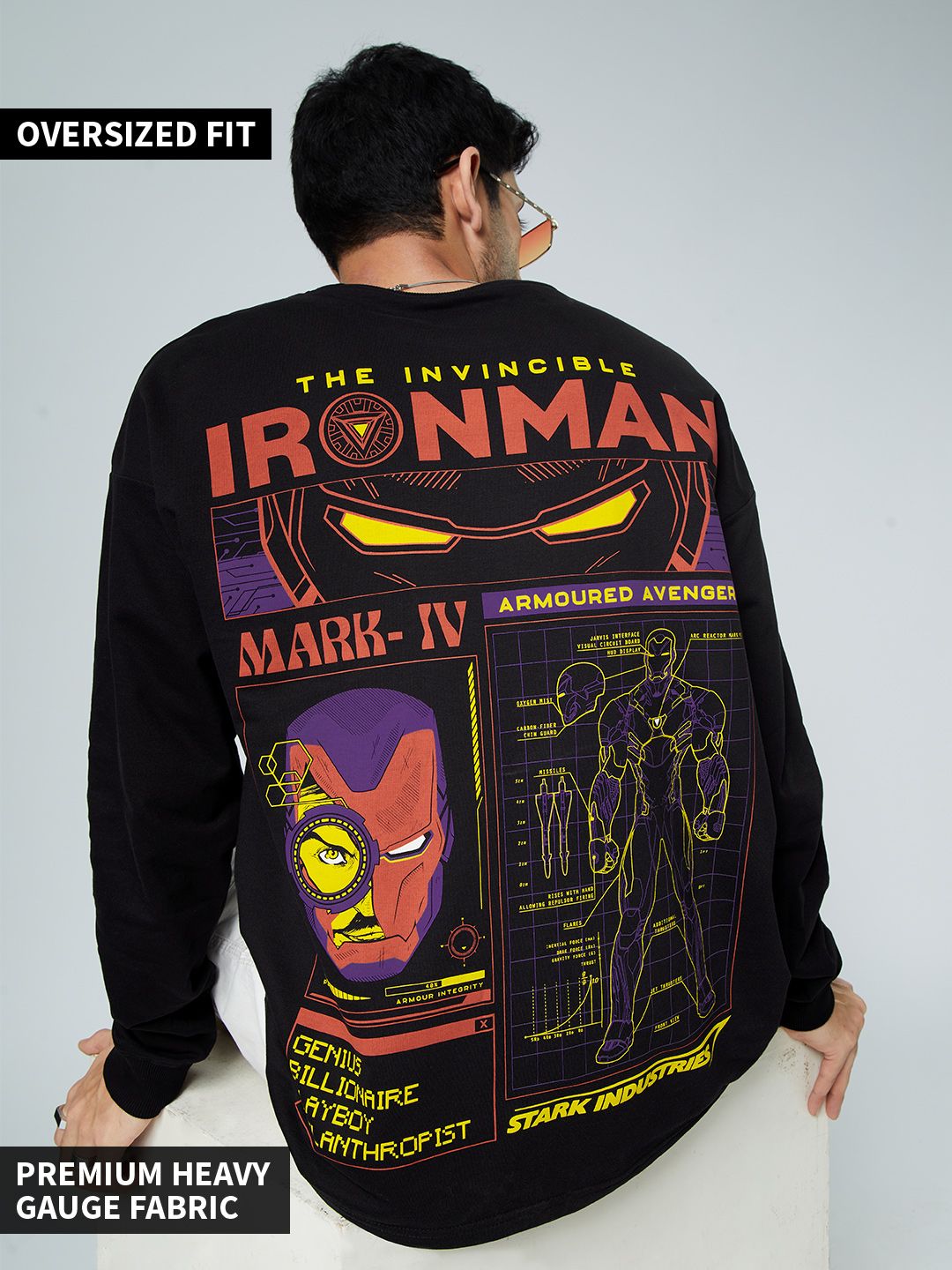 T-shirt Marvel Invincible Iron Man Taille M - Occasion Très Bon état, 100% Coton, Graphique Avengers - Vintage