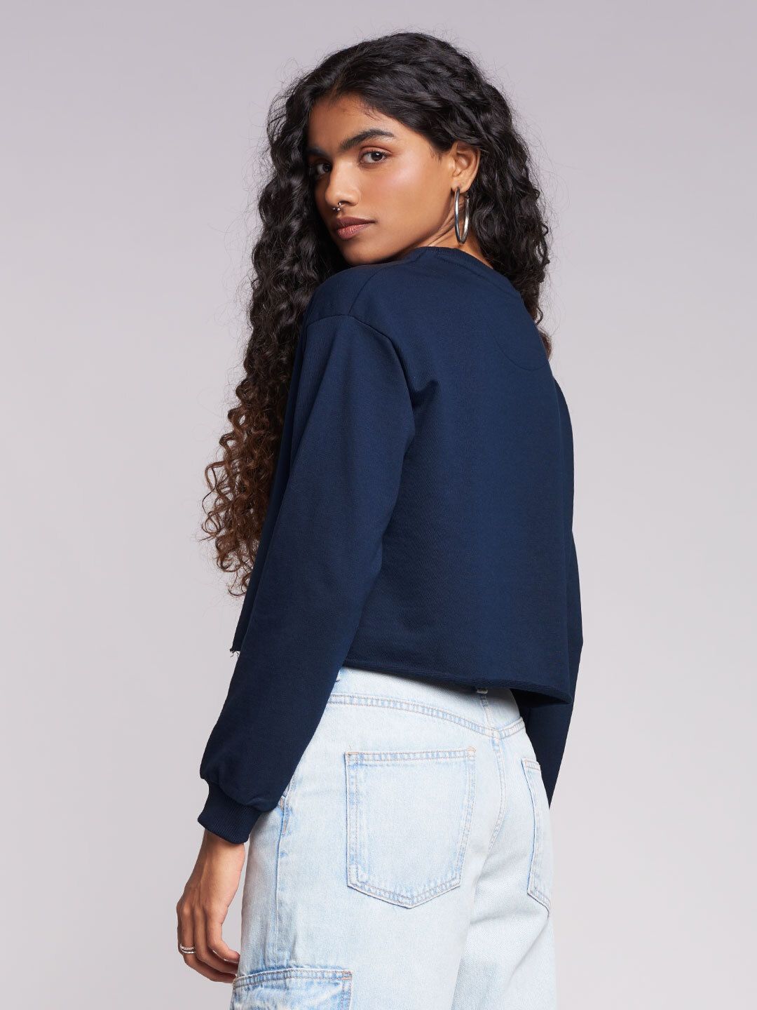 Buy Solids Navy Blue Women Sweatshirts online at The Souled Store.