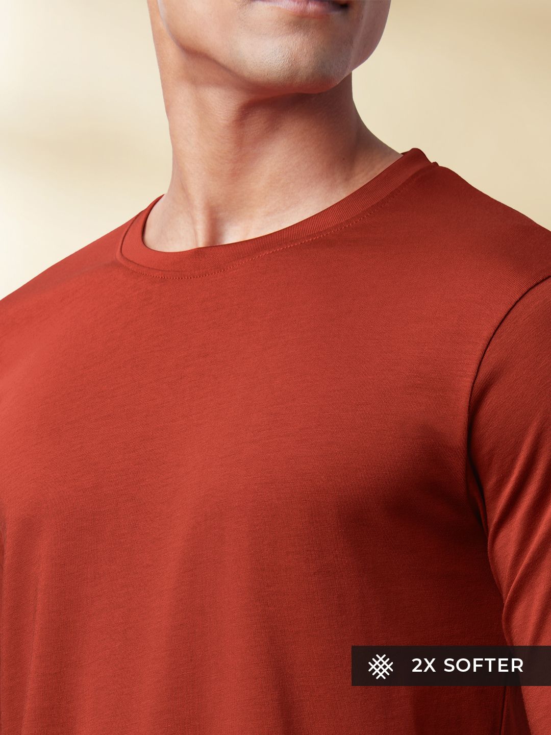 Supima: Burnt Sienna Supima Full Sleeve T-Shirts online