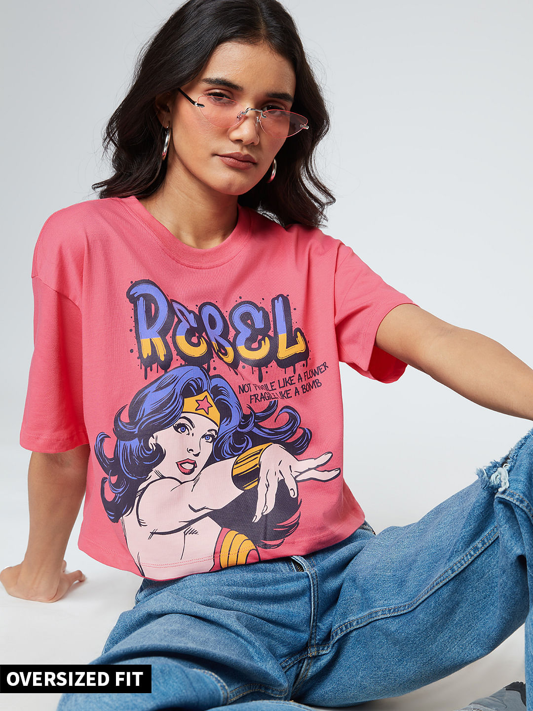 Buy Wonder Woman: Rebel Women's Oversized Crop Top online at The Souled ...