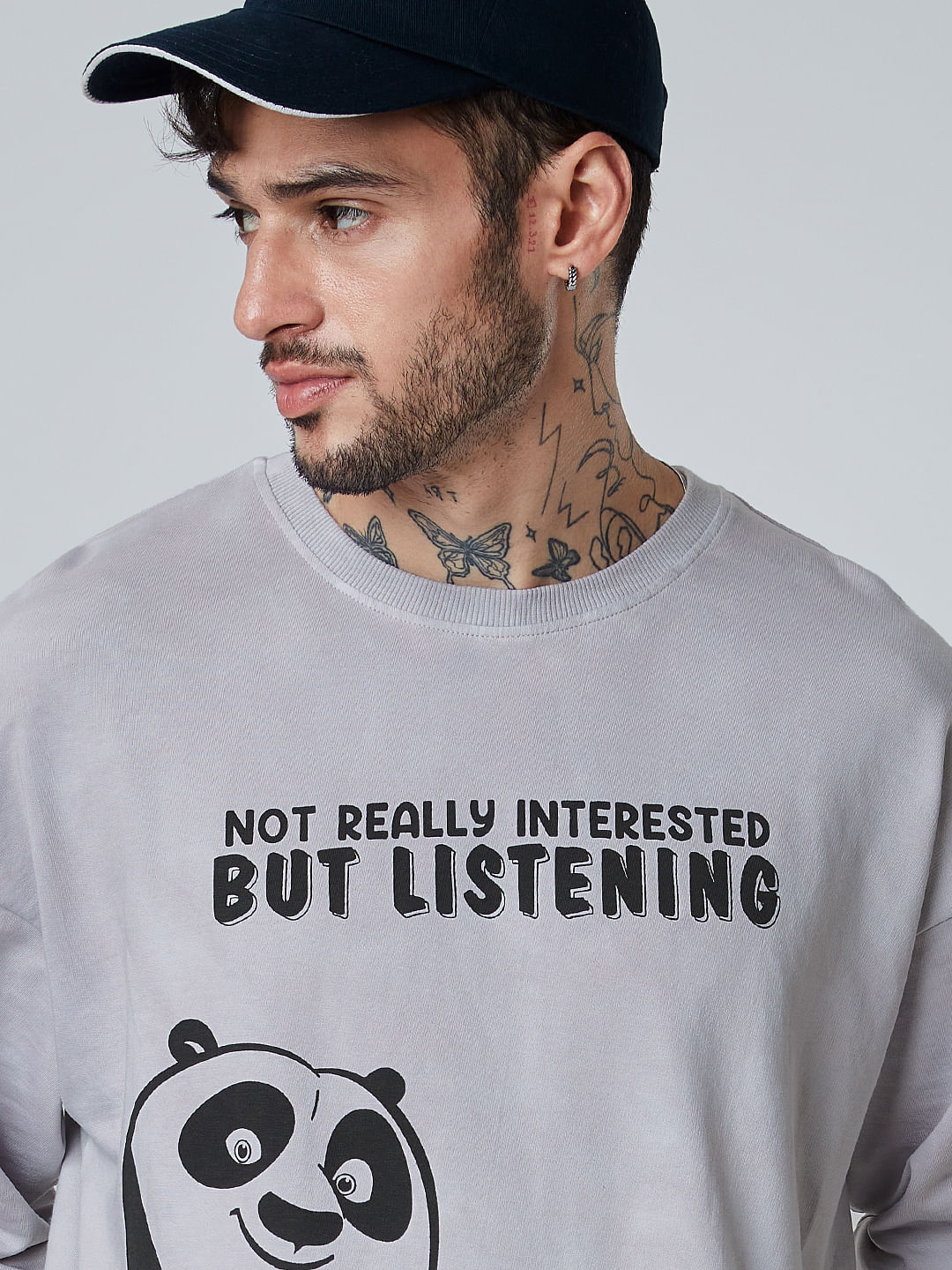 Buy Kung Fu Panda Not Interested Oversized Full Sleeve T Shirt Online 