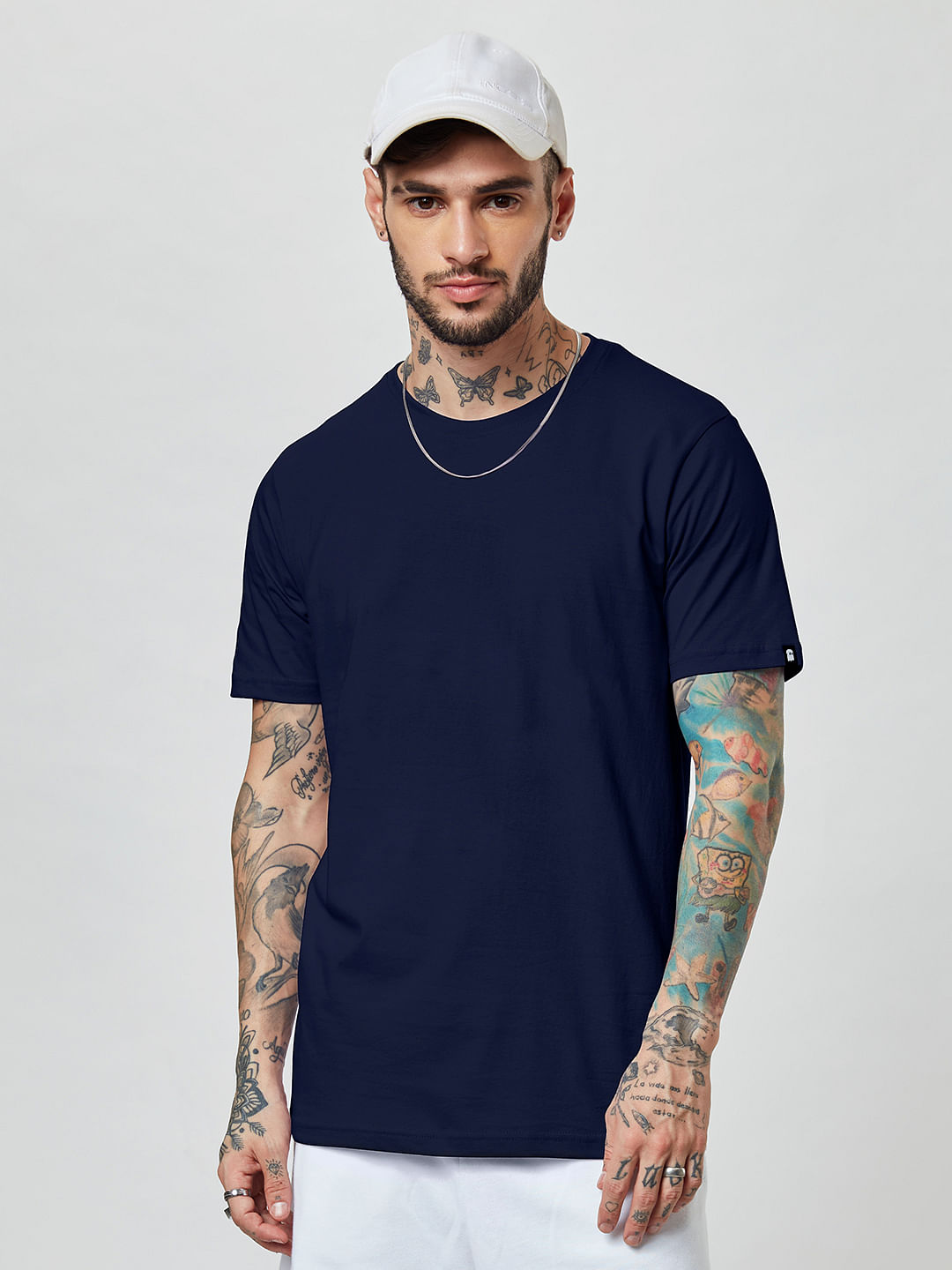 Buy Solids: Navy Blue Half Sleeve T-Shirts online at The Souled Store.