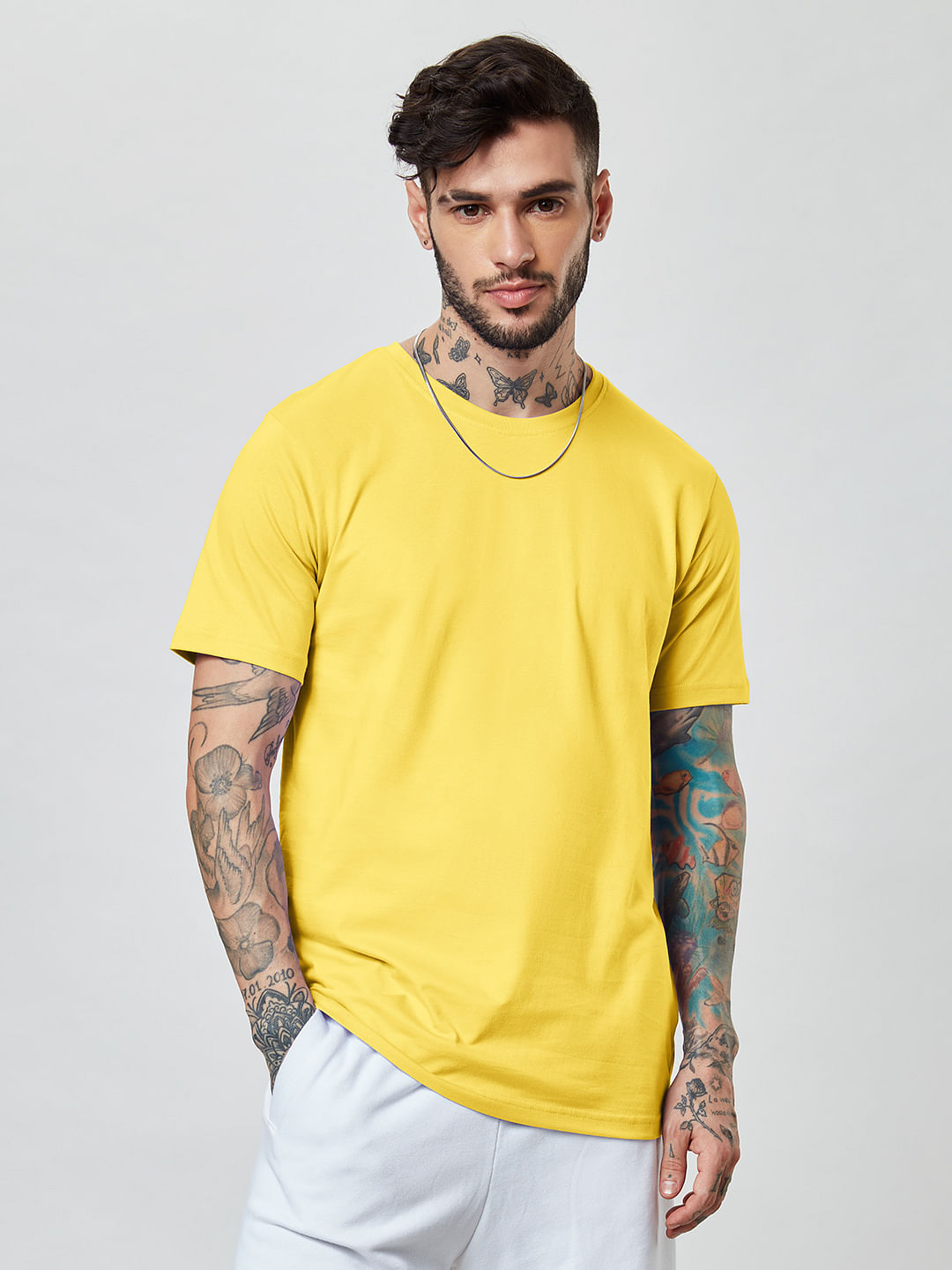 Buy Solids: Light Yellow Half Sleeve T-Shirts online at The Souled Store.