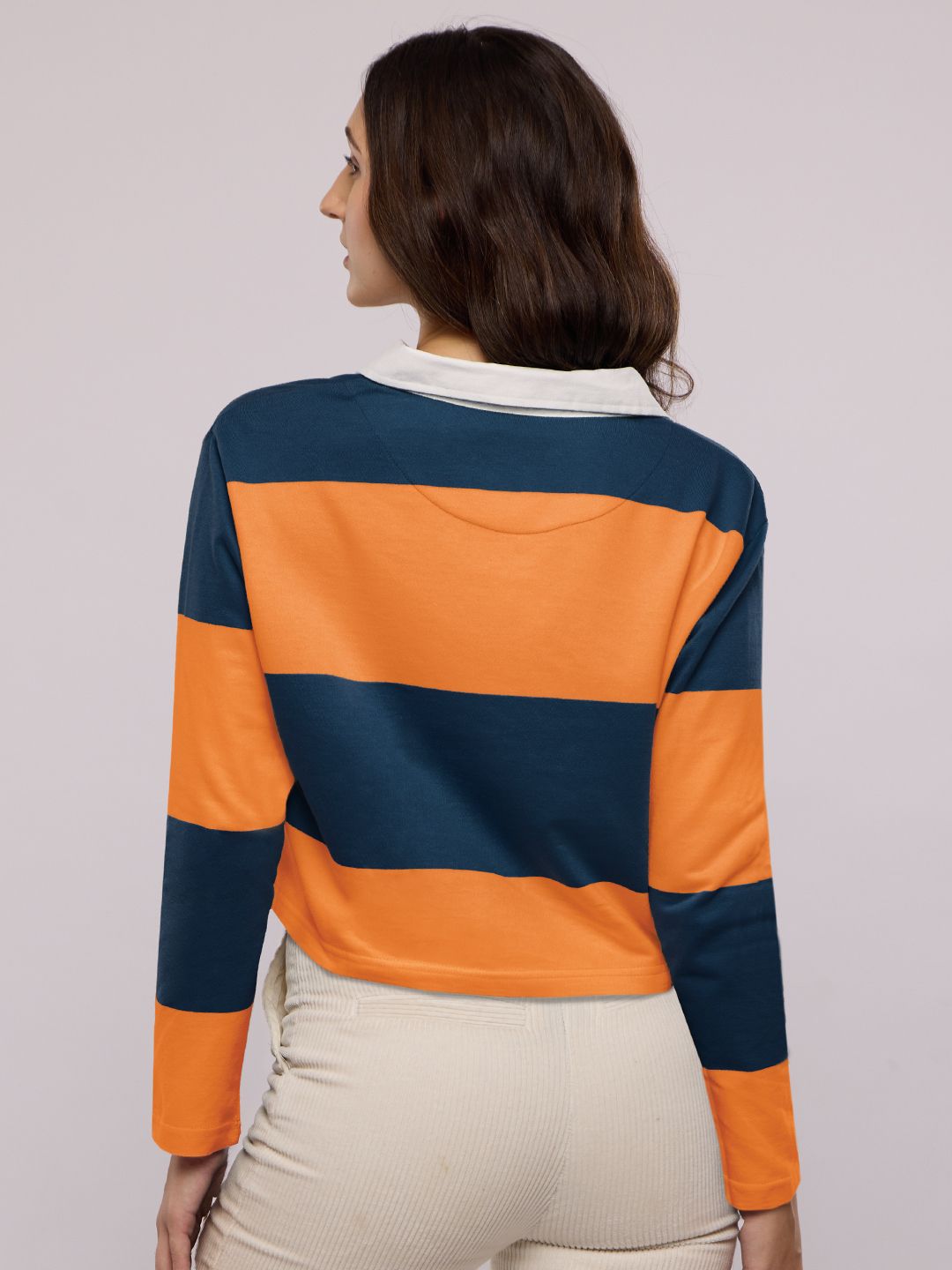 Buy TSS Originals Autumn (Stripes) Women Cropped Rugby Polo online at The Souled Store