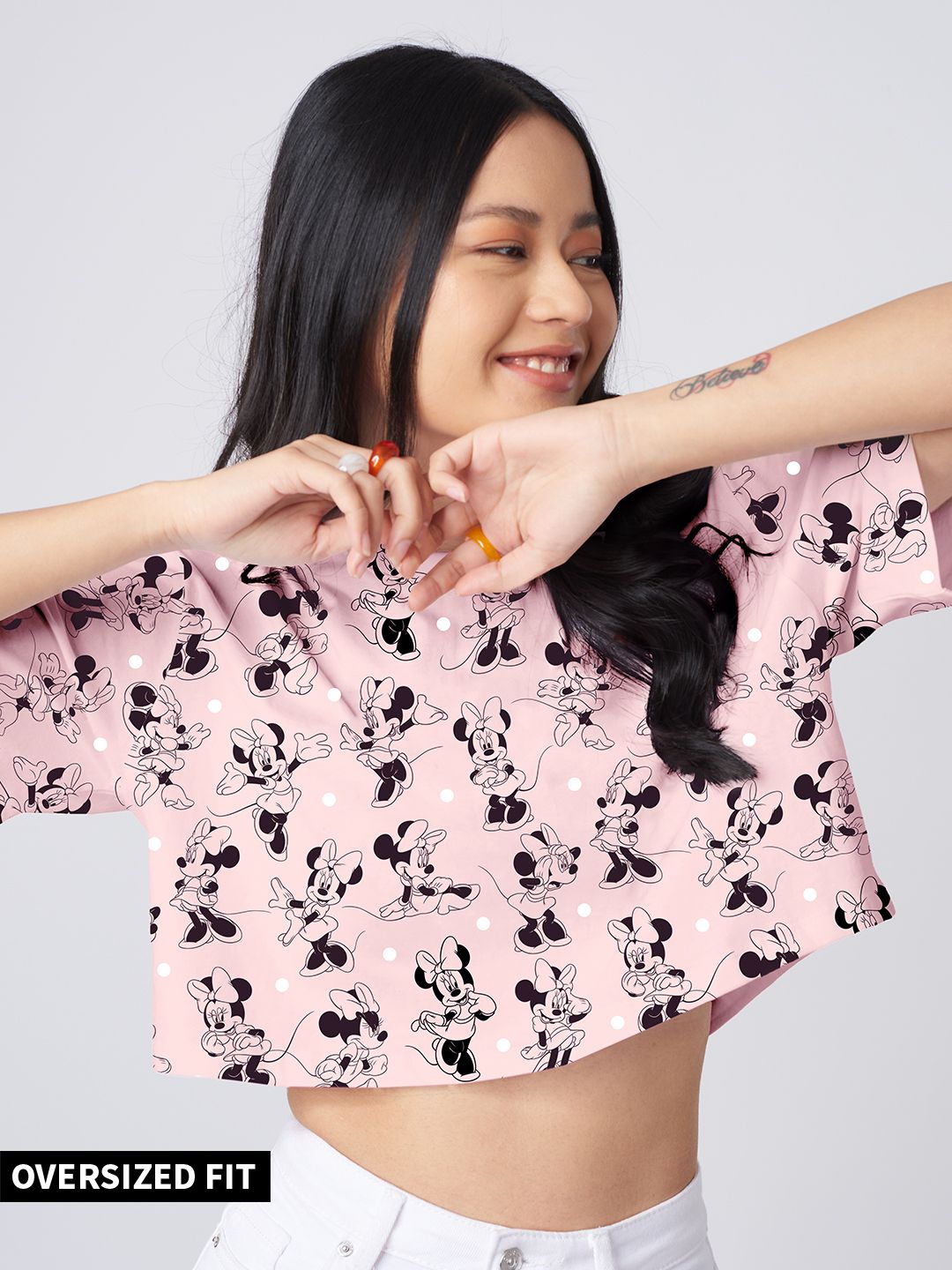 Buy Disney All About Minnie Women Oversized Crop Tops Online
