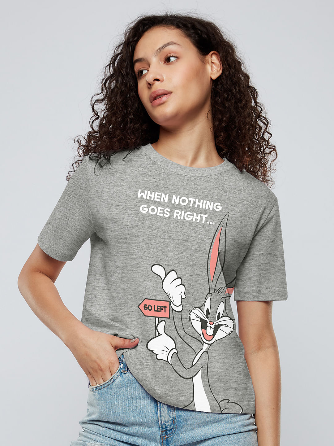 Buy Looney Tunes: Go Left Women's T-Shirt online at The Souled Store