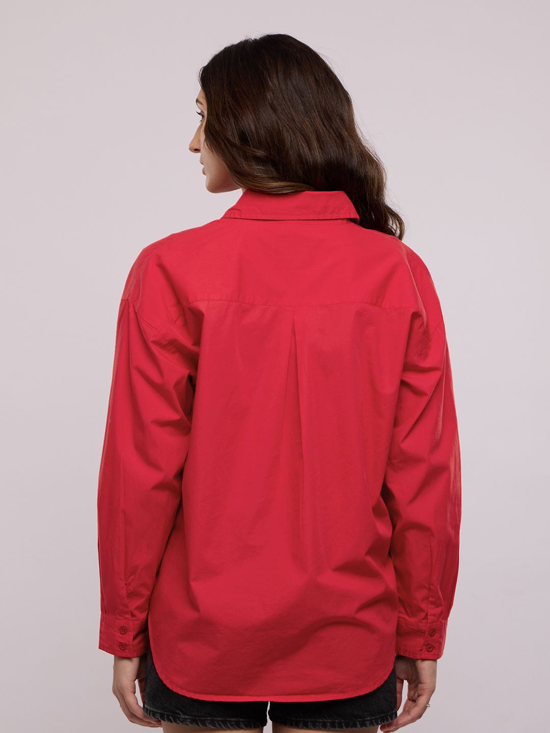 Buy Solids Classic Red Women Boyfriend Shirts Online