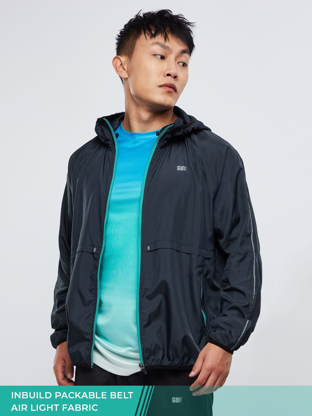 Buy Solids Navy Men Running Jackets Online