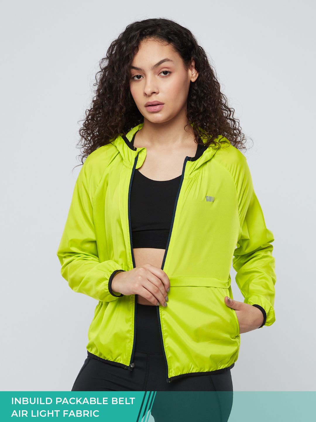 Buy Solids Lime Women Running Jackets Online