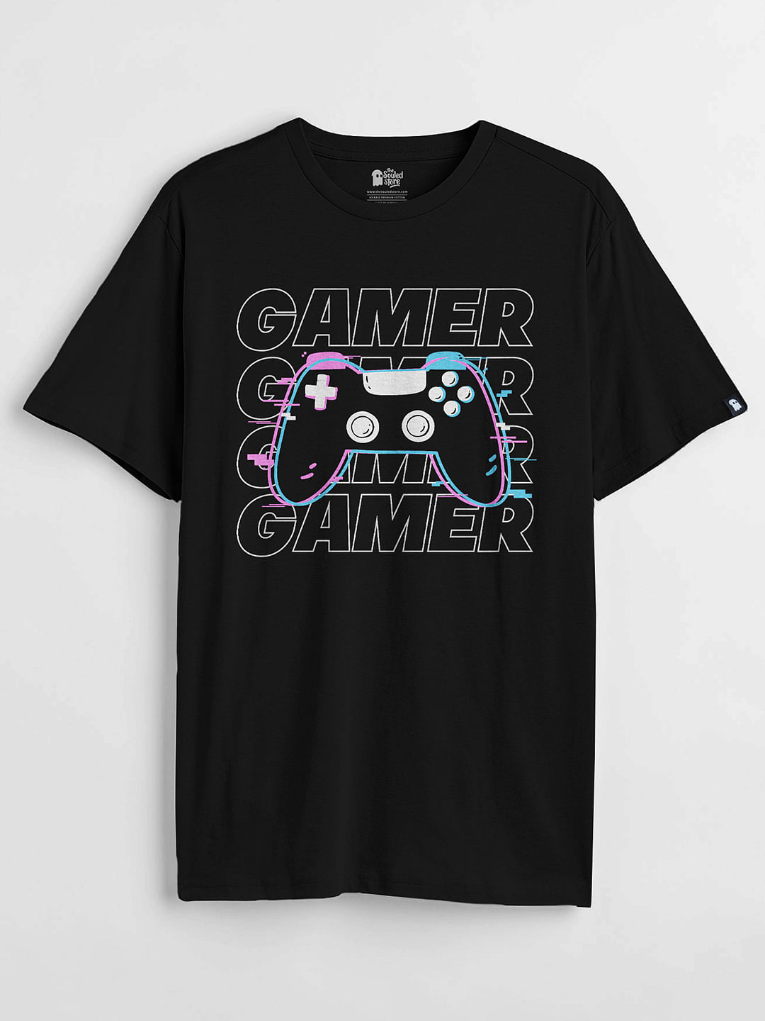Buy TSS Originals: Gamer Black Half Sleeve T-Shirts Online