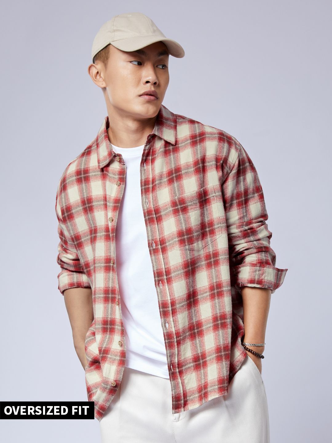 Buy Checks Red Brown and Cream Men Utility Shirt Online