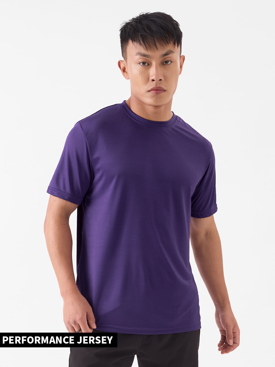 Buy Solids: Dark Purple Men Jersey T-Shirts Online